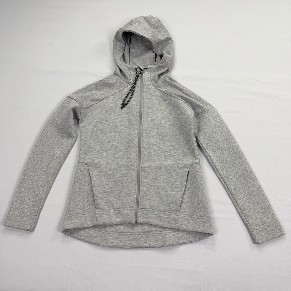 Sweaty Betty Women's S Gray Scuba Full Zip Hooded Jacket Athletic Stretch - Picture 1 of 16